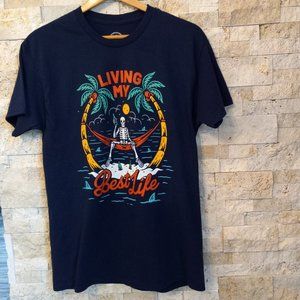 Living My Best Life Skeleton Graphic Humor Men's T-Shirt